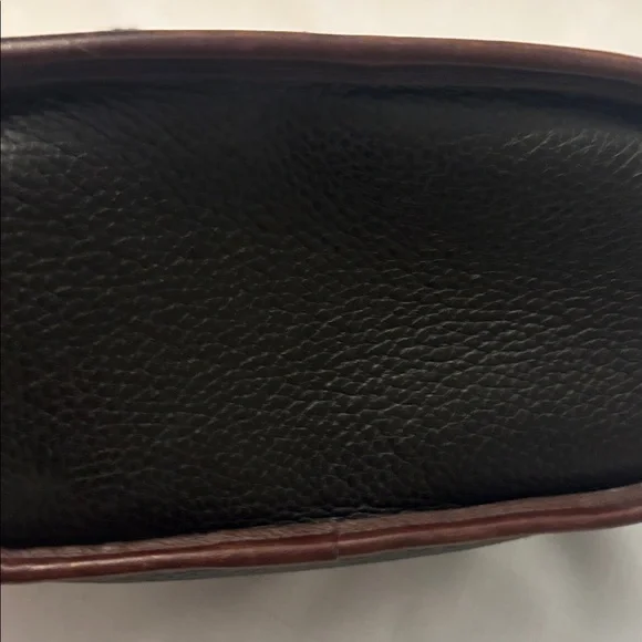 VTG Brighton Black & Brown silver Bucket Bag Crocodile print pebbled leather 90s - Picture 5 of 15